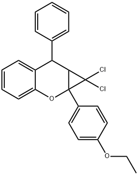 1,1-DICHLORO-1A-(4-ETHOXYPHENYL)-7-PHENYL-1,1A,7,7A-TETRAHYDROCYCLOPROPA[B]CHROMENE Struktur