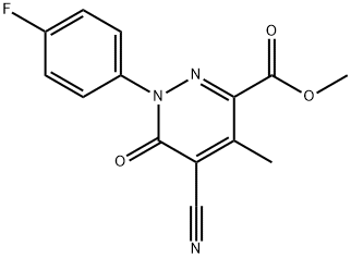 METHYL 5-CYANO-1-(4-FLUOROPHENYL)-4-METHYL-6-OXO-1,6-DIHYDRO-3-PYRIDAZINECARBOXYLATE Struktur