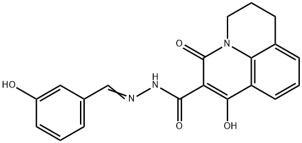 7-HYDROXY-N'-[(E)-(3-HYDROXYPHENYL)METHYLIDENE]-5-OXO-2,3-DIHYDRO-1H,5H-PYRIDO[3,2,1-IJ]QUINOLINE-6-CARBOHYDRAZIDE Struktur