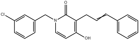 1-(3-CHLOROBENZYL)-4-HYDROXY-3-[(E)-3-PHENYL-2-PROPENYL]-2(1H)-PYRIDINONE Struktur