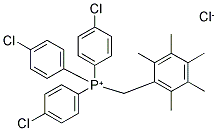 TRIS(4-CHLOROPHENYL)(2,3,4,5,6-PENTAMETHYLBENZYL)PHOSPHONIUM CHLORIDE Struktur