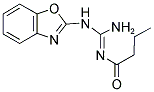 N-[(1E)-AMINO(1,3-BENZOXAZOL-2-YLAMINO)METHYLENE]BUTANAMIDE Struktur