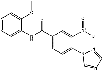 N-(2-METHOXYPHENYL)-3-NITRO-4-(1H-1,2,4-TRIAZOL-1-YL)BENZENECARBOXAMIDE Struktur