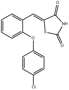 5-((Z)-[2-(4-CHLOROPHENOXY)PHENYL]METHYLIDENE)-1,3-THIAZOLANE-2,4-DIONE Struktur