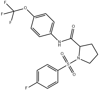 1-[(4-FLUOROPHENYL)SULFONYL]-N-[4-(TRIFLUOROMETHOXY)PHENYL]-2-PYRROLIDINECARBOXAMIDE Struktur