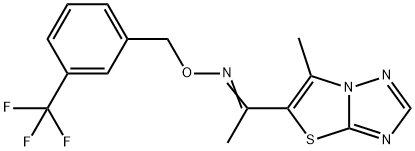 1-(6-METHYL[1,3]THIAZOLO[3,2-B][1,2,4]TRIAZOL-5-YL)-1-ETHANONE O-[3-(TRIFLUOROMETHYL)BENZYL]OXIME Struktur