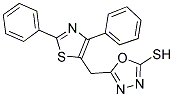 5-[(2,4-DIPHENYL-1,3-THIAZOL-5-YL)METHYL]-1,3,4-OXADIAZOL-2-YLHYDROSULFIDE Struktur