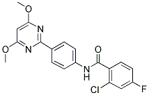 2-CHLORO-N-[4-(4,6-DIMETHOXYPYRIMIDIN-2-YL)PHENYL]-4-FLUOROBENZAMIDE Struktur