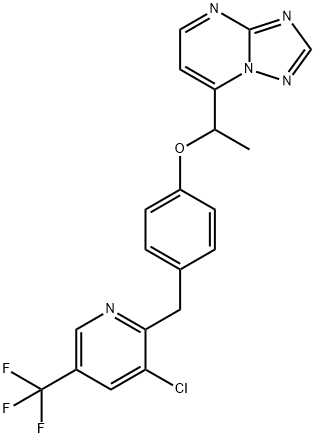 4-([3-CHLORO-5-(TRIFLUOROMETHYL)-2-PYRIDINYL]METHYL)PHENYL 1-[1,2,4]TRIAZOLO[1,5-A]PYRIMIDIN-7-YLETHYL ETHER Struktur