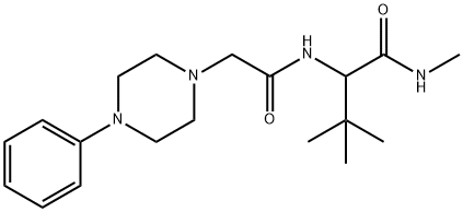 N,3,3-TRIMETHYL-2-([2-(4-PHENYLPIPERAZINO)ACETYL]AMINO)BUTANAMIDE Struktur