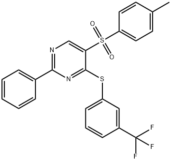 4-METHYLPHENYL 2-PHENYL-4-([3-(TRIFLUOROMETHYL)PHENYL]SULFANYL)-5-PYRIMIDINYL SULFONE Struktur