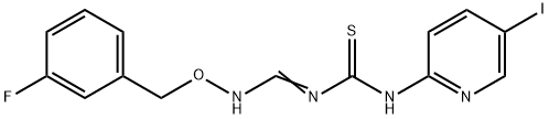 N-(([(3-FLUOROBENZYL)OXY]AMINO)METHYLENE)-N'-(5-IODO-2-PYRIDINYL)THIOUREA Struktur