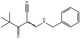 2-(2,2-DIMETHYLPROPANOYL)-3-(BENZYLAMINO)PROP-2-ENENITRILE Struktur