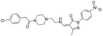 (Z)-4-((2-(4-(2-(4-CHLOROPHENYL)ACETYL)PIPERAZIN-1-YL)ETHYLAMINO)METHYLENE)-3-METHYL-1-(4-NITROPHENYL)-1H-PYRAZOL-5(4H)-ONE Struktur