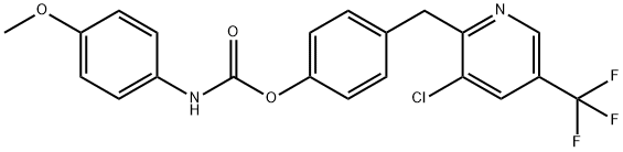 4-([3-CHLORO-5-(TRIFLUOROMETHYL)-2-PYRIDINYL]METHYL)PHENYL N-(4-METHOXYPHENYL)CARBAMATE Struktur