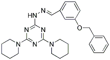 (E)-2-(2-(3-(BENZYLOXY)BENZYLIDENE)HYDRAZINYL)-4,6-DI(PIPERIDIN-1-YL)-1,3,5-TRIAZINE Struktur