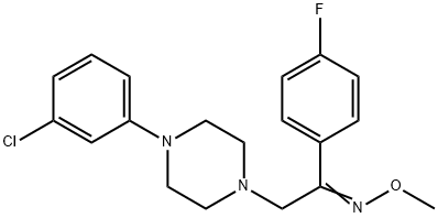 2-[4-(3-CHLOROPHENYL)PIPERAZINO]-1-(4-FLUOROPHENYL)-1-ETHANONE O-METHYLOXIME Struktur