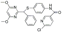 6-CHLORO-N-[4-[A-(4,6-DIMETHOXYPYRIMIDIN-2-YL)BENZYLTHIO]PHENYL]PYRIDINE-3-CARBOXAMIDE Struktur