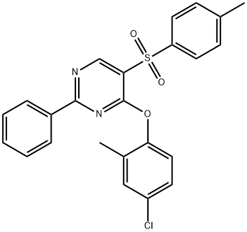 4-(4-CHLORO-2-METHYLPHENOXY)-2-PHENYL-5-PYRIMIDINYL 4-METHYLPHENYL SULFONE Struktur