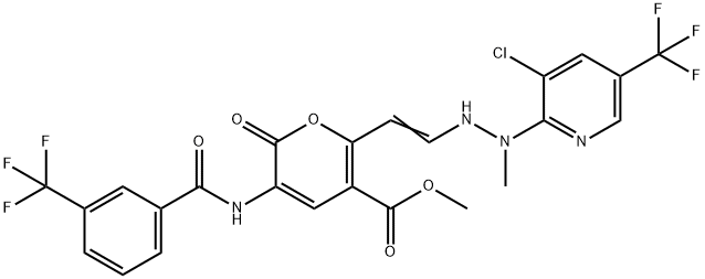 METHYL 6-((E)-2-(2-[3-CHLORO-5-(TRIFLUOROMETHYL)-2-PYRIDINYL]-2-METHYLHYDRAZINO)ETHENYL)-2-OXO-3-([3-(TRIFLUOROMETHYL)BENZOYL]AMINO)-2H-PYRAN-5-CARBOXYLATE Struktur