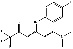 (3E,5E)-6-(DIMETHYLAMINO)-1,1,1-TRIFLUORO-4-(4-FLUOROANILINO)-3,5-HEXADIEN-2-ONE Struktur