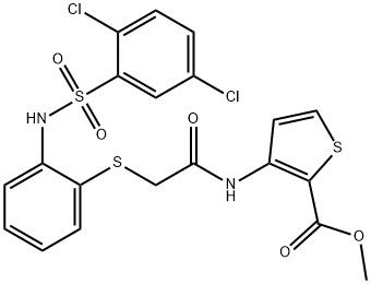 METHYL 3-((2-[(2-([(2,5-DICHLOROPHENYL)SULFONYL]AMINO)PHENYL)SULFANYL]ACETYL)AMINO)-2-THIOPHENECARBOXYLATE Struktur