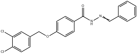 4-[(3,4-DICHLOROBENZYL)OXY]-N'-[(E)-PHENYLMETHYLIDENE]BENZENECARBOHYDRAZIDE Struktur