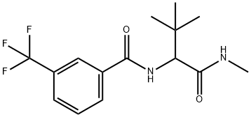 N-(2,2-DIMETHYL-1-[(METHYLAMINO)CARBONYL]PROPYL)-3-(TRIFLUOROMETHYL)BENZENECARBOXAMIDE Struktur