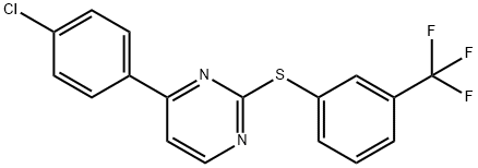 4-(4-CHLOROPHENYL)-2-([3-(TRIFLUOROMETHYL)PHENYL]SULFANYL)PYRIMIDINE Struktur