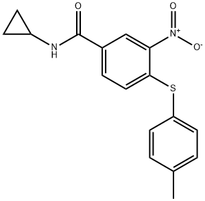 N-CYCLOPROPYL-4-[(4-METHYLPHENYL)SULFANYL]-3-NITROBENZENECARBOXAMIDE Struktur