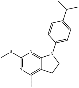 7-(4-ISOPROPYLPHENYL)-4-METHYL-2-(METHYLSULFANYL)-6,7-DIHYDRO-5H-PYRROLO[2,3-D]PYRIMIDINE Struktur