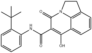 N-[2-(TERT-BUTYL)PHENYL]-6-HYDROXY-4-OXO-1,2-DIHYDRO-4H-PYRROLO[3,2,1-IJ]QUINOLINE-5-CARBOXAMIDE Struktur