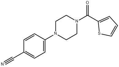 4-[4-(2-THIENYLCARBONYL)PIPERAZINO]BENZENECARBONITRILE Struktur