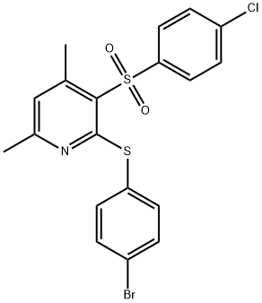 2-[(4-BROMOPHENYL)SULFANYL]-3-[(4-CHLOROPHENYL)SULFONYL]-4,6-DIMETHYLPYRIDINE Struktur