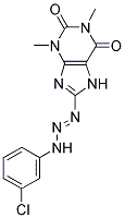 8-[(1E)-3-(3-CHLOROPHENYL)TRIAZ-1-ENYL]-1,3-DIMETHYL-3,7-DIHYDRO-1H-PURINE-2,6-DIONE Struktur