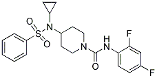 4-[CYCLOPROPYL(PHENYLSULPHONYL)AMINO]-N-(2,4-DIFLUOROPHENYL)PIPERIDIN-1-CARBOXAMIDE Struktur