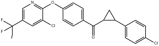 [2-(4-CHLOROPHENYL)CYCLOPROPYL](4-([3-CHLORO-5-(TRIFLUOROMETHYL)-2-PYRIDINYL]OXY)PHENYL)METHANONE Struktur