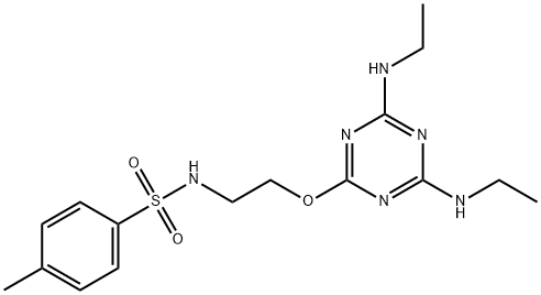 N-(2-{[4,6-BIS(ETHYLAMINO)-1,3,5-TRIAZIN-2-YL]OXY}ETHYL)-4-METHYLBENZENESULFONAMIDE Struktur