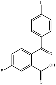 5-FLUORO-2-(4-FLUOROBENZOYL)BENZENECARBOXYLIC ACID Struktur