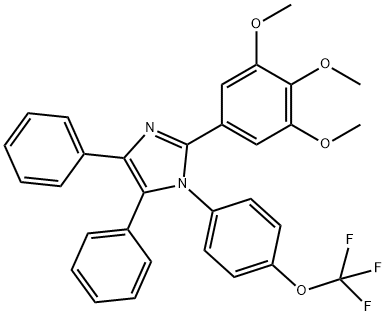 (4-(4,5-DIPHENYL-2-(3,4,5-TRIMETHOXYPHENYL)IMIDAZOLYL)PHENOXY)TRIFLUOROMETHANE Struktur