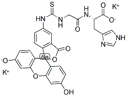 (FLUORESCEIN-5-THIOUREIDYL)GLYCYL-L-HISTIDINE, DIPOTASSIUM SALT Struktur