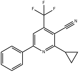 2-CYCLOPROPYL-6-PHENYL-4-(TRIFLUOROMETHYL)NICOTINONITRILE Struktur