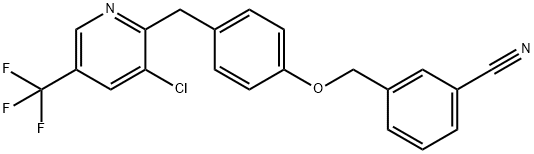 3-[(4-([3-CHLORO-5-(TRIFLUOROMETHYL)-2-PYRIDINYL]METHYL)PHENOXY)METHYL]BENZENECARBONITRILE Struktur