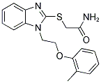 2-((1-[2-(2-METHYLPHENOXY)ETHYL]-1H-BENZIMIDAZOL-2-YL)THIO)ACETAMIDE Struktur