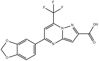 5-BENZO[1,3]DIOXOL-5-YL-7-TRIFLUOROMETHYL-PYRAZOLO[1,5-A]PYRIMIDINE-2-CARBOXYLIC ACID Struktur