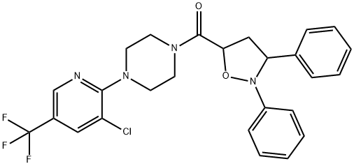 (4-[3-CHLORO-5-(TRIFLUOROMETHYL)-2-PYRIDINYL]PIPERAZINO)(2,3-DIPHENYLTETRAHYDRO-5-ISOXAZOLYL)METHANONE Struktur