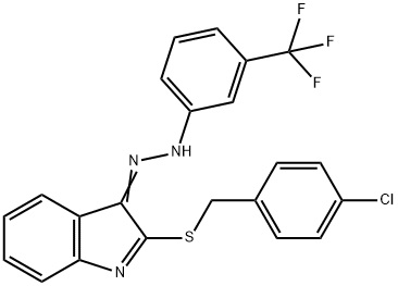 2-[(4-CHLOROBENZYL)SULFANYL]-3H-INDOL-3-ONE N-[3-(TRIFLUOROMETHYL)PHENYL]HYDRAZONE Struktur