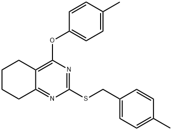 2-[(4-METHYLBENZYL)SULFANYL]-4-(4-METHYLPHENOXY)-5,6,7,8-TETRAHYDROQUINAZOLINE Struktur