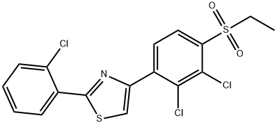 2,3-DICHLORO-4-[2-(2-CHLOROPHENYL)-1,3-THIAZOL-4-YL]PHENYL ETHYL SULFONE Struktur