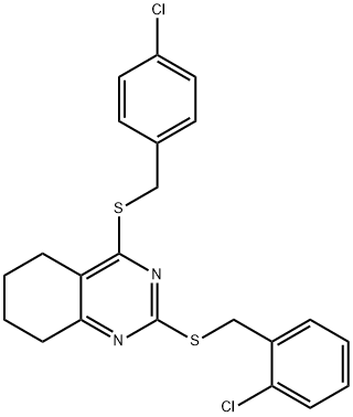 2-CHLOROBENZYL 4-[(4-CHLOROBENZYL)SULFANYL]-5,6,7,8-TETRAHYDRO-2-QUINAZOLINYL SULFIDE Struktur